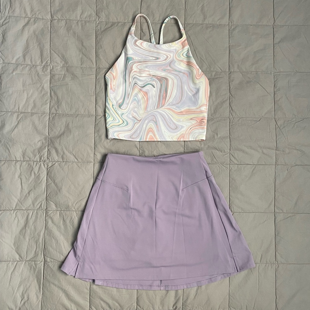 Old Navy Active Crop Top and Lavender Skort Set
